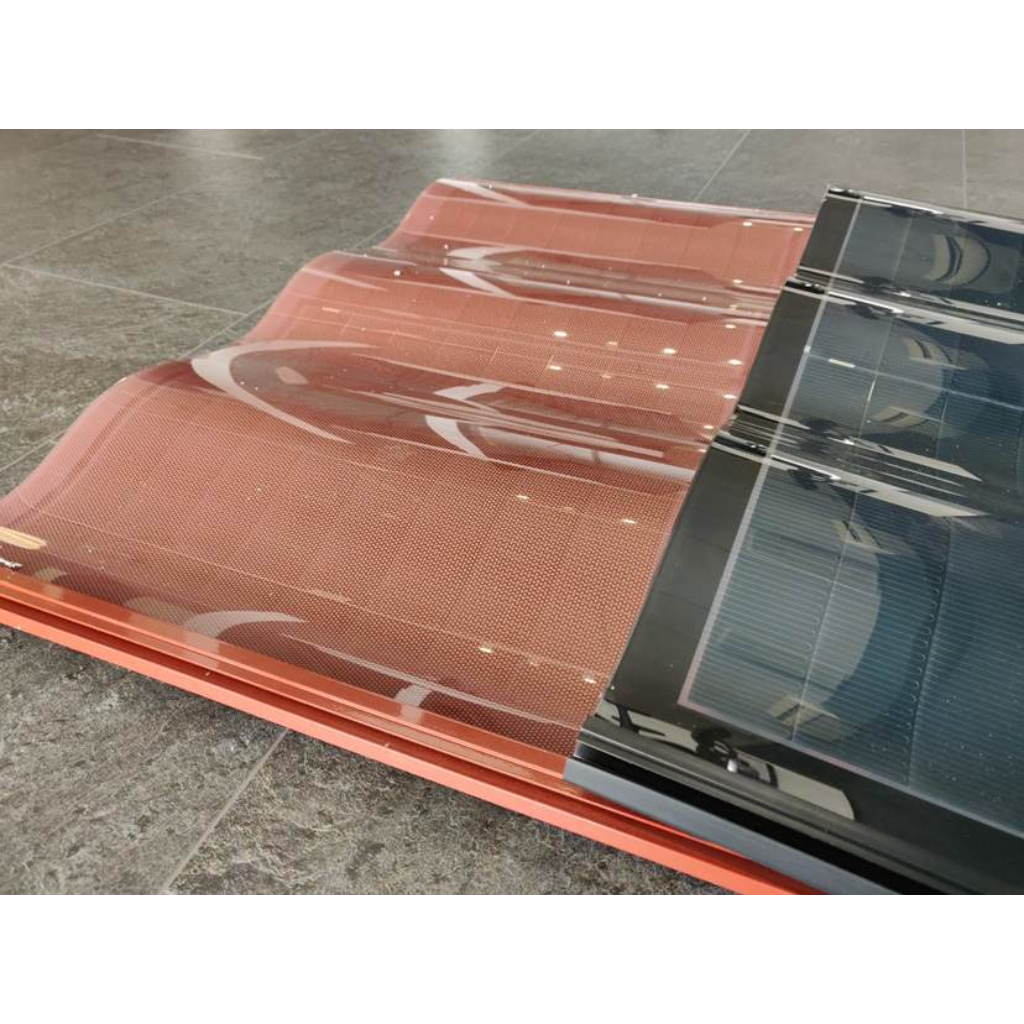 30W Dobbeltglas Buede Solcelletagsten - Hantile M30 - Rød - Solarcell ApS - solcelletagsten-buede-dobbeltglas-hantile-30w -