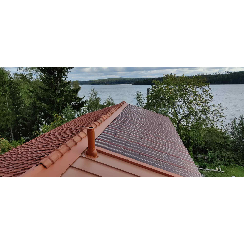 30W Dobbeltglas Buede Solcelletagsten - Hantile M30 - Rød - Solarcell ApS - solcelletagsten-buede-dobbeltglas-hantile-30w -
