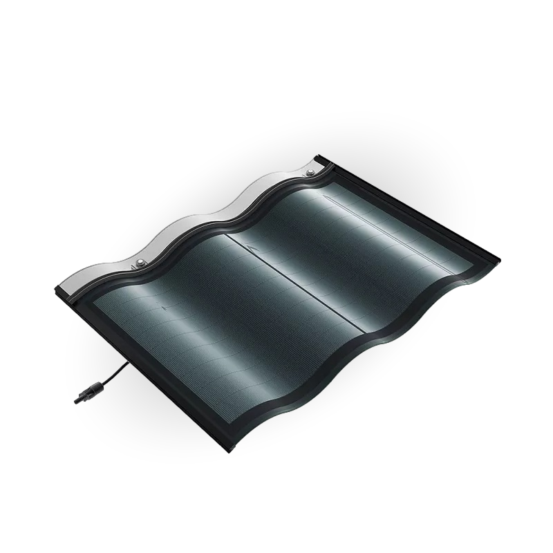 30W Dobbeltglas Buede Solcelletagsten - Hantile M30 - Sort - Solarcell ApS - 30w-double-glass-solar-roof-curved-tile-hantile-m30-black -