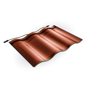 30W Dobbeltglas Buede Solcelletagsten - Hantile M30 - Rød - Solarcell ApS - solcelletagsten-buede-dobbeltglas-hantile-30w - 